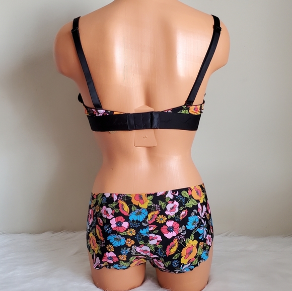 VS PINK PUSH-UP BRA 36D + HIPSTER PANTY SIZE L - Picture 2 of 3